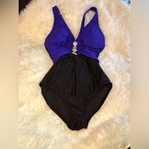 Stylish Blue Purple and Black Swimsuit